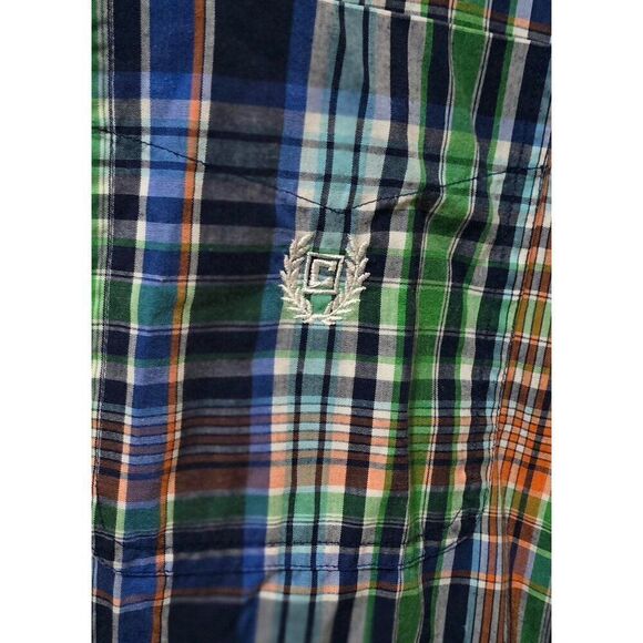 Chaps Mens Plaid Button-Down Shirt 3XB/3XLT Easy Care Cotton/Polyester Blend Wit - Picture 2 of 6